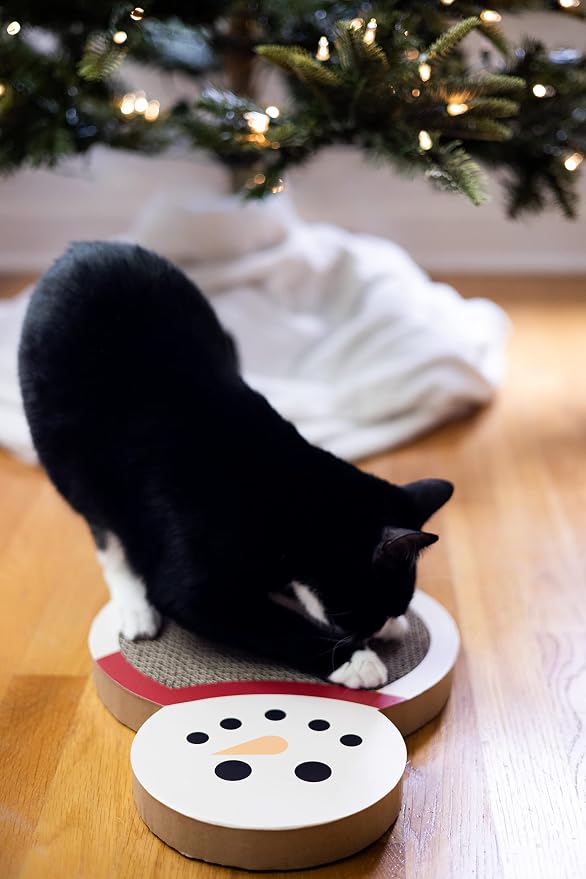 Pearhead Holiday Snowman Cat Scratch Pad, Cat Toy Scratch Pad - Image 6