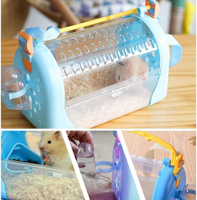 kathson Portable Hamster Cage Dwarf Hamster Carry Travel Cage - Image 2