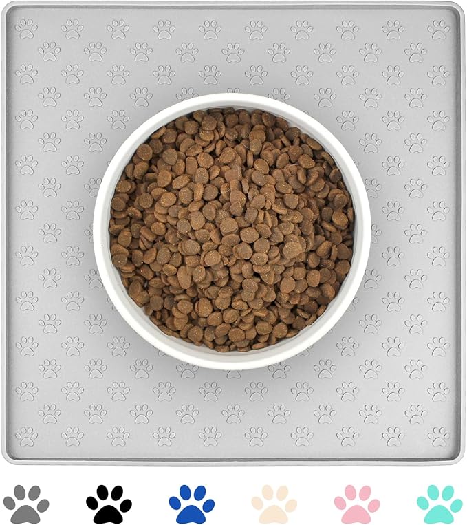 Ptlom Dog Food Mat Anti-Slip Bowl Mats by PTLOM