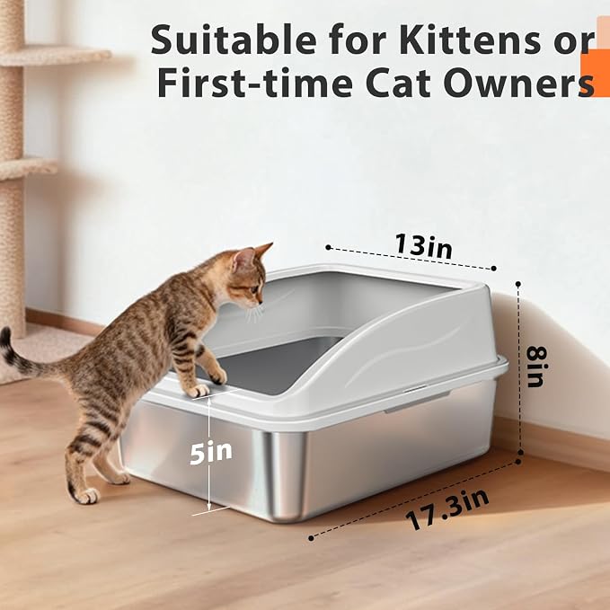 Stainless Steel Litter Box | Metal Kitty Litter Box - Image 2