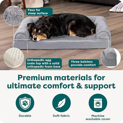 Furhaven Orthopedic Dog Bed for Large/Medium Dogs w/ Removable Bolsters & - Image 5