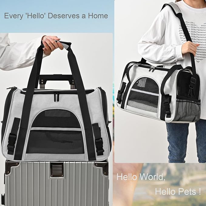 Dog Cat Carrier Soft for Small Pet Up to 16 Lbs TSA Airline Approved Travel - Image 4