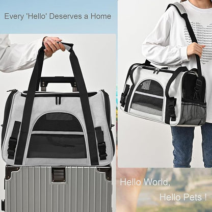 Dog Cat Carrier Soft for Small Pet Up to 16 Lbs TSA Airline Approved Travel - Image 4