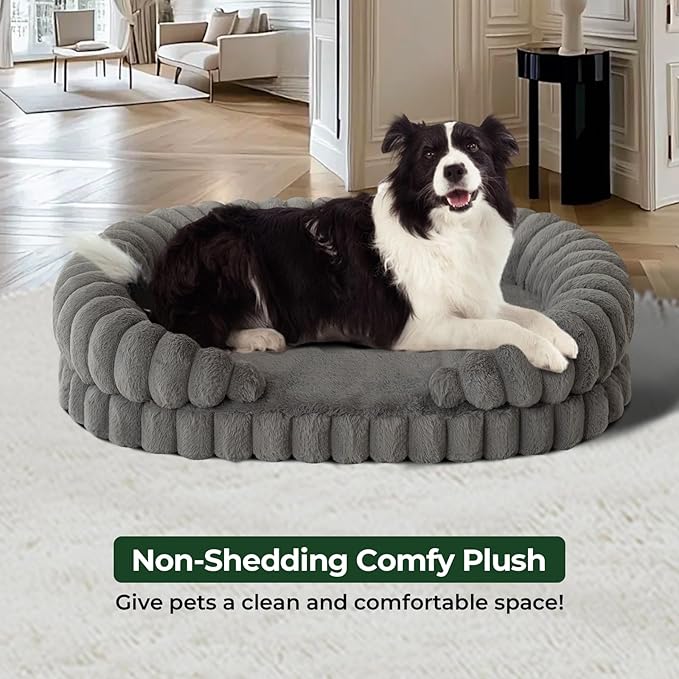 BALANCE Calming Dog Bed for Large Sized Dogs, 36 Inches Oval Washable Pet Bed - Image 3