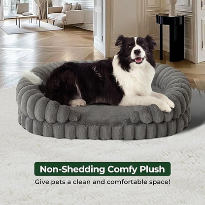 BALANCE Calming Dog Bed for Large Sized Dogs, 36 Inches Oval Washable Pet Bed - Image 3