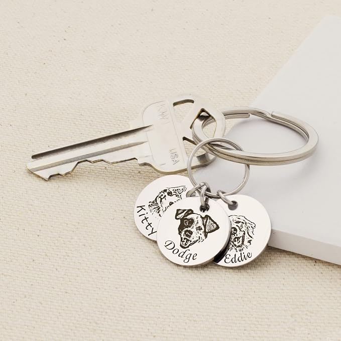 Anavia Personalized Pet Portrait Keychain, Customized Pet Photo Handmade - Image 5