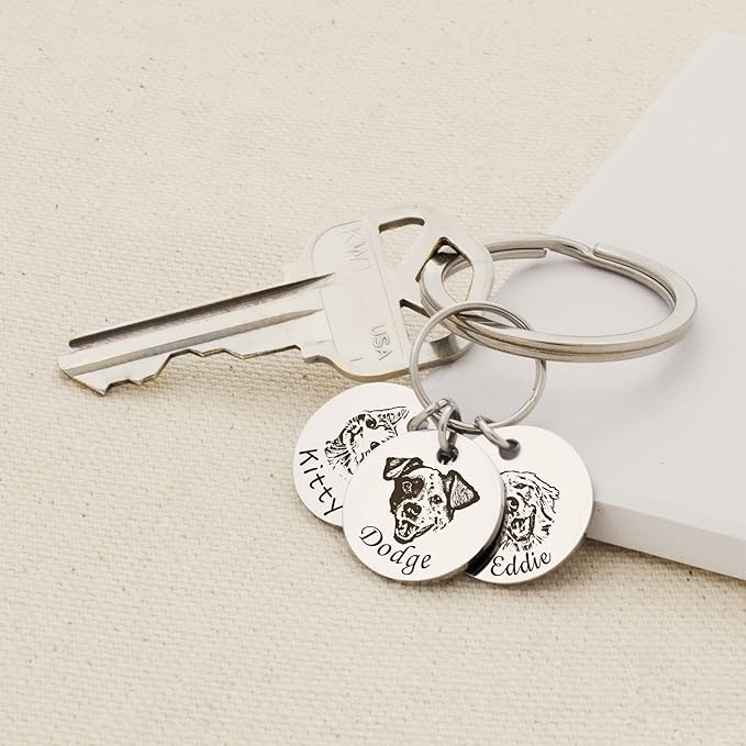Anavia Personalized Pet Portrait Keychain, Customized Pet Photo Handmade - Image 5