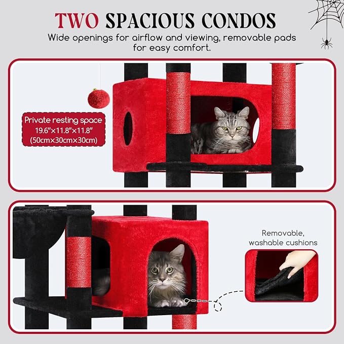 Globlazer Gothic Heavy Duty Cat Tree, 74in Sturdy Goth Cat Tower - Image 2