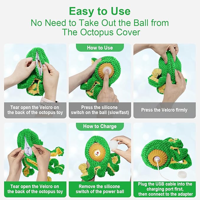 Interactive Dog Toys Octopus, Durable Automatic Jumping Dog Toy to Keep Them - Image 3