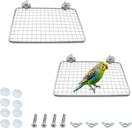 2 Pack Parrot Perch Platform, 7.9x5 in Stainless Steel Shelves by Unknown