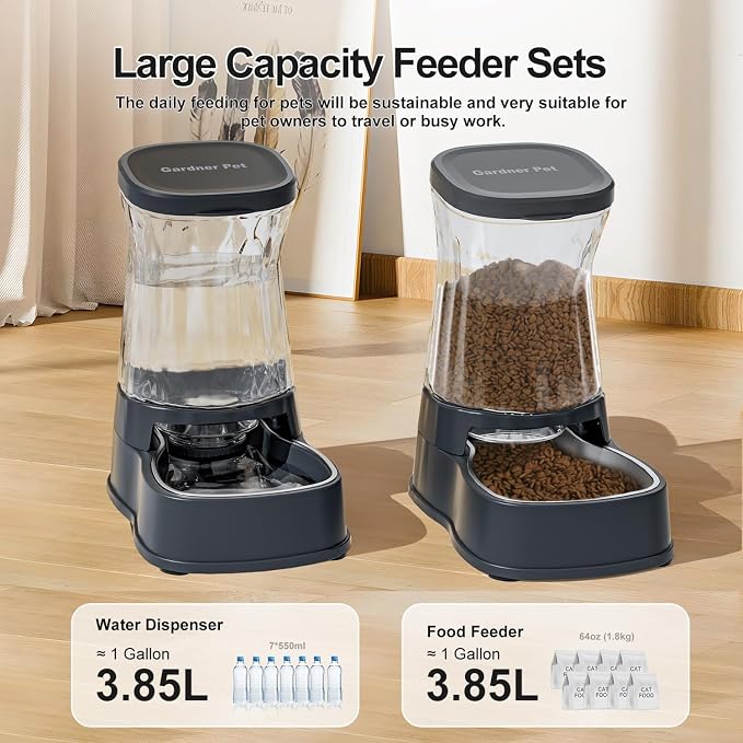 Gardner Pet Automatic Dog Water Dispenser Gravity Stainless Steel Waterer & - Image 2