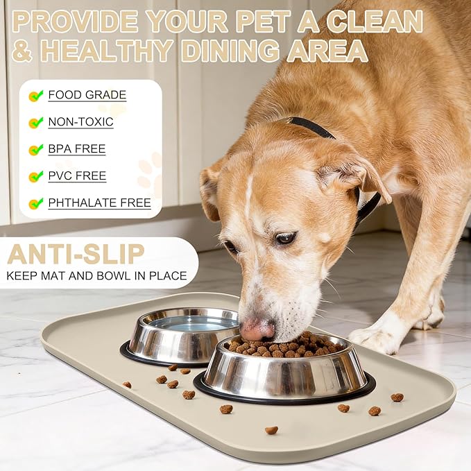 Silicone Pet Food Mat with Raised Edge - Image 3