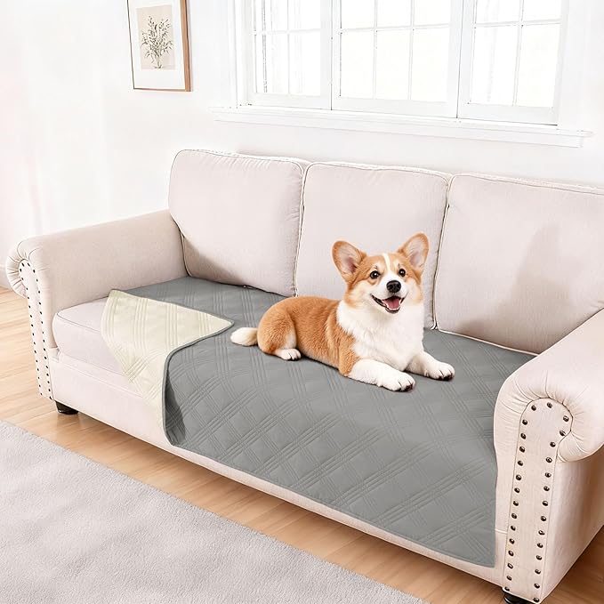 hyha Waterproof Dog Blanket, Reversible Pet Bed Blanket, Soft Sofa Couch Cover by hyha