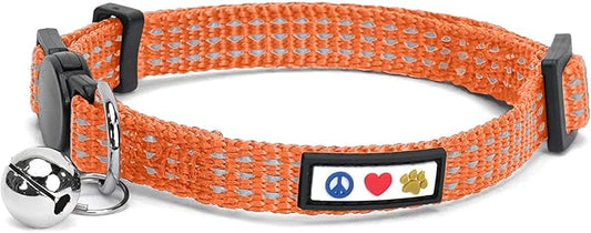 Pawtitas Reflective Orange Cat Collar by Pawtitas