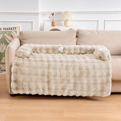 FUNNY FUZZY Pet Fluffy Plush Calming Dog Couch Bed Sofa Protector Washable Pets - Image 7