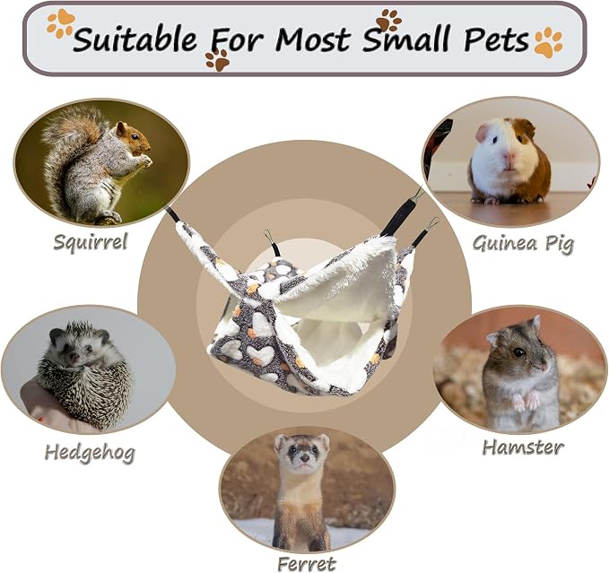 Cat Hammock for Cage, Soft Warm Hanging Bed for Kitten, Guinea Pig, Chinchilla - Image 6