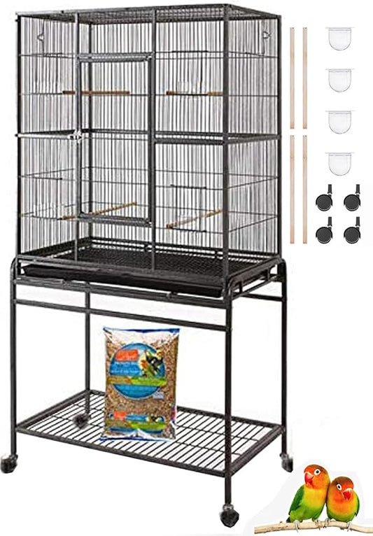 64" Extra Large Tight 1/2-Inch Bar Spacing Wrought Iron Flight Canary Parakeet by Mcage