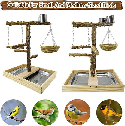 Tfwadmx Bird Perch Natural Wood Stand Toy Parrot Play Stand Platform and - Image 5