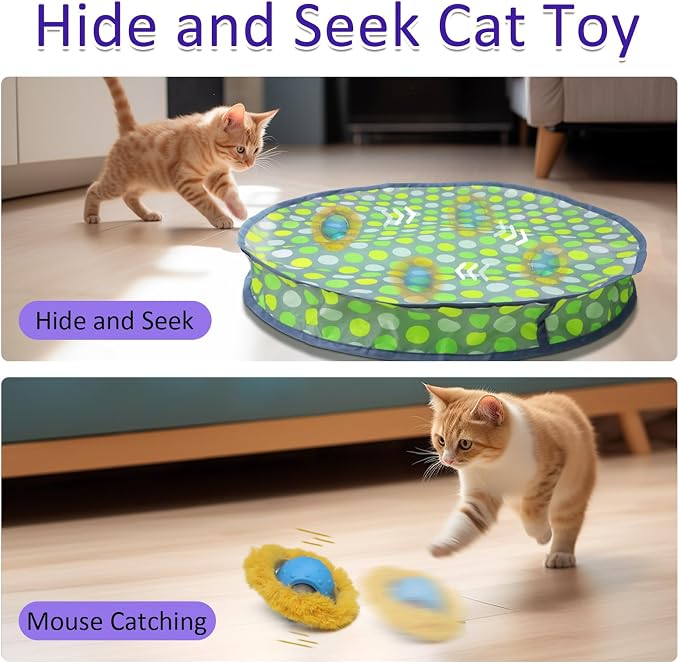 Interactive Cat Toys Ball Fast Rolling in Pouch, Motion Activate Chirping Cat - Image 7
