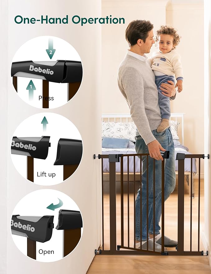 Babelio Metal Baby Gate, 29-48" Auto Close Easy Install Pet Gate, Extra Wide - Image 6