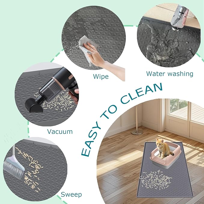 Cat Litter Mat for Litter Box, Silicone Large Cat Litter Trapping Mat - Image 6