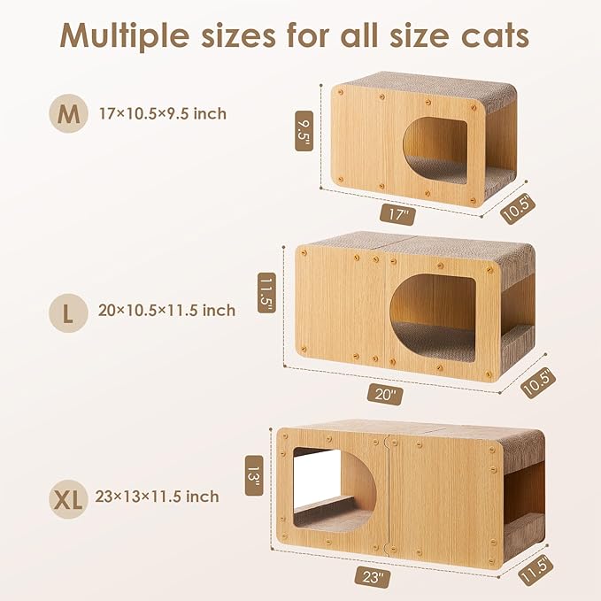 EHEYCIGA Cardboard Cat Scratcher House, 23-Inch Corrugated Cat Scratcher - Image 7