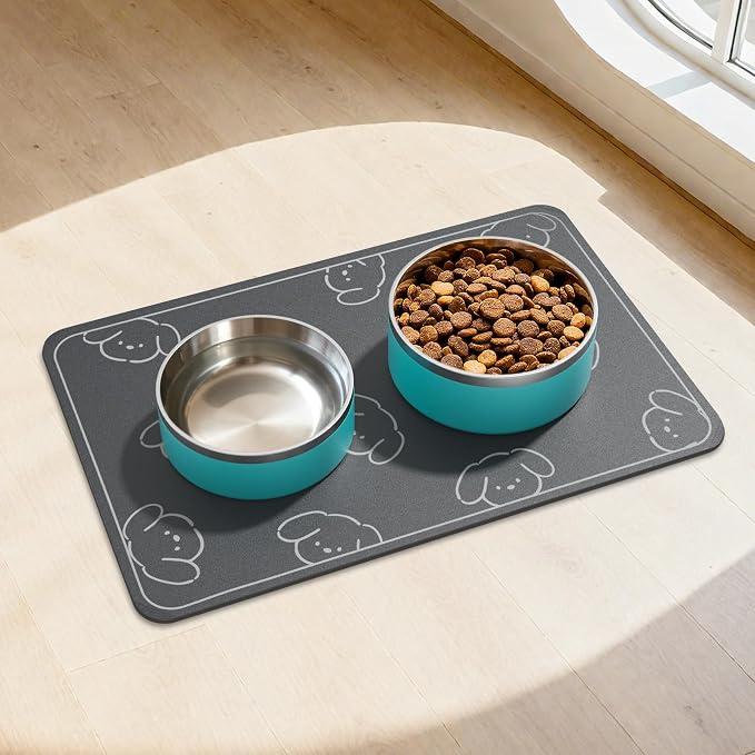 Dog Food Mat, Diatom Ooze Cat Water Mats Non Slip by Wenbokmin