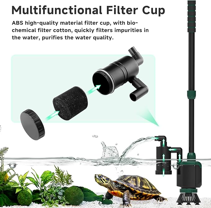 AQQA Fish Tank Cleaner, 34W 600GPH DC Gravel Vacuum - Image 3