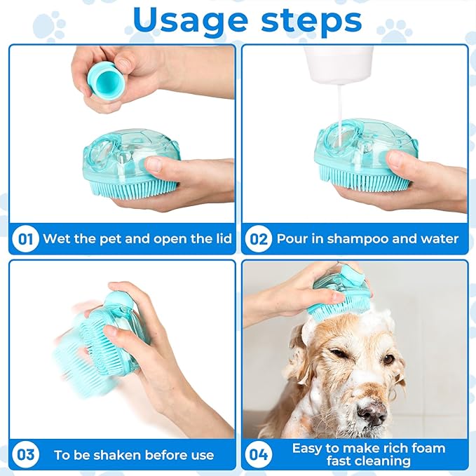 2PCS Dog Washing Gloves and Dog Shampoo Brush, Dog Bath Brush That can add Dog - Image 3