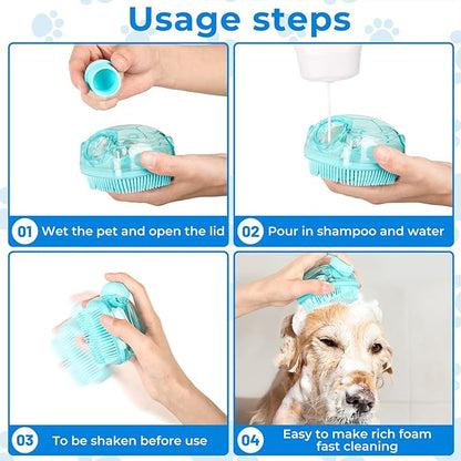 2PCS Dog Washing Gloves and Dog Shampoo Brush, Dog Bath Brush That can add Dog - Image 3