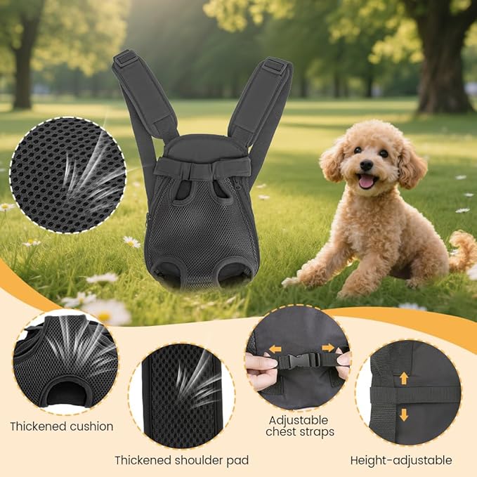 Inspack Dog Backpack Carrier/Cat Carrier, Adjustable Pet Front Carriers Travel - Image 4