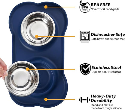 Hubulk Pet Dog Bowls 2 Stainless Steel Dog Bowl - Image 2