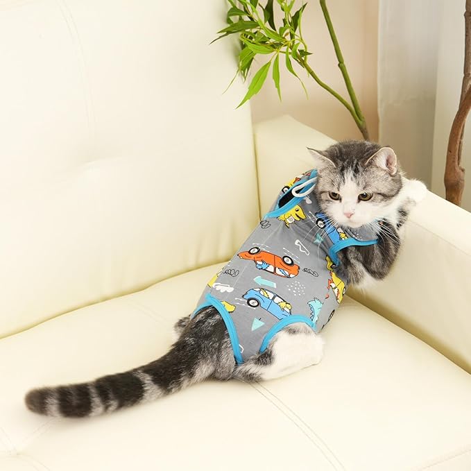 Cat Recovery Suit Cat Onesie for Cats After Surgery Female Male Spay Kitten - Image 6