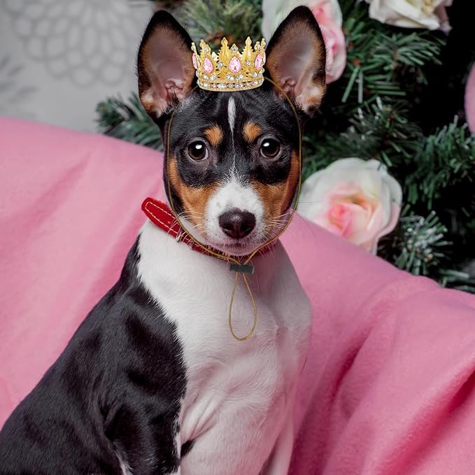 Abbylike Pet Rhinestone King Crown, Queen Crown - Image 5