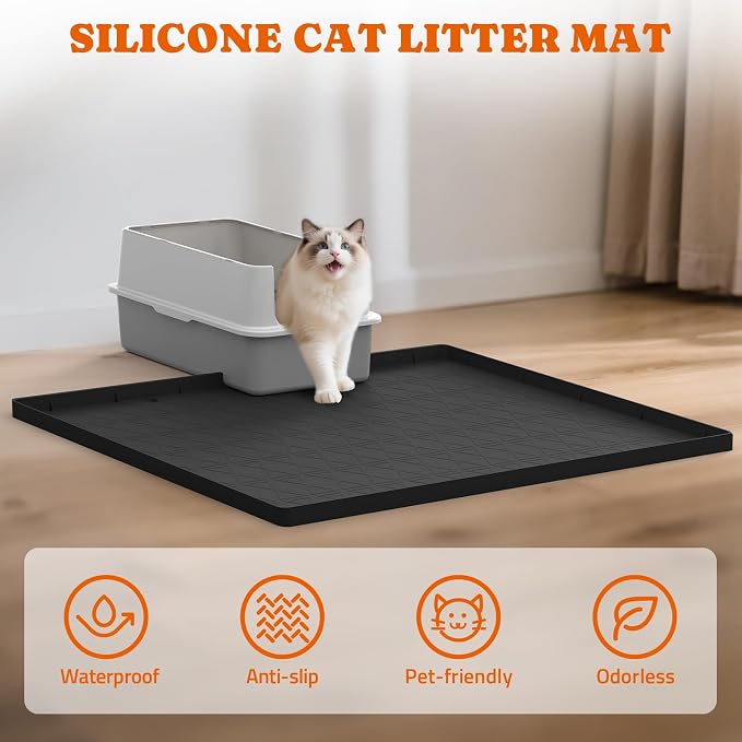 Extra Large Silicone Cat Litter Mats, Non-Slip Kitty Litter Mat - Image 3