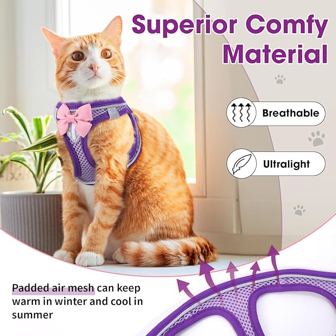 Cat Vest Harness and Leash Set for Walking Escape Proof, Adjustable Kitten - Image 4