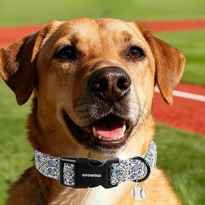 DOGWONG Baseball Dog Collar-Cute Boy Baseball Dog Collar, Adjustable Soft Male - Image 4