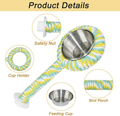 ASOCEA Bird Perch Feeding Cup, Bird Bowls - Image 3