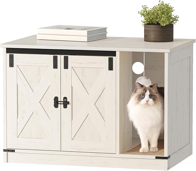 Cat Litter Box Enclosure, Hidden Litter Box Cabinet Furniture by Hzuaneri