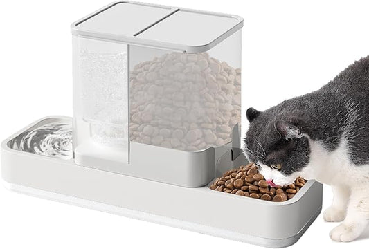 Yummy Sam Automatic Small Pet Feeder and Water Dispenser, 2 in 1 Gravity Cat by YummySam