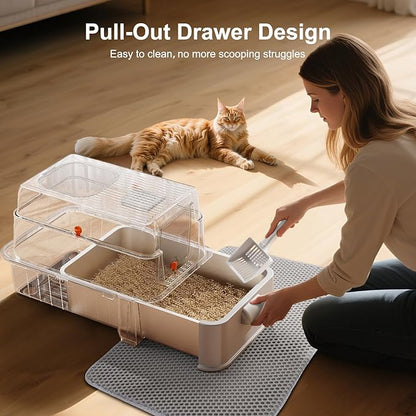 FURTIME Stainless Steel Litter Box - Image 2