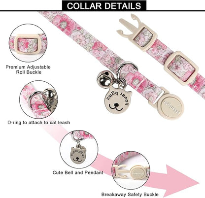 Lionet Paws 2pcs Pack Cotton Cat Collar, Breakaway Buckle - Image 2