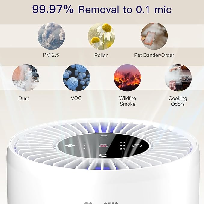 2 Pack Air Purifiers for Bedroom H13 True HEPA Air Filter Cleaner, Odor - Image 4