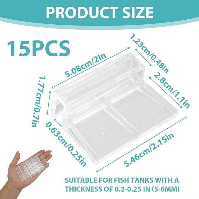 15 Pcs Rimless Aquarium Lid Clips - Image 4