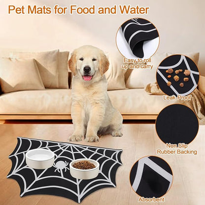 Halloween Pet Mat for Food and Water, Pet Feeding Mat for Dog Cat Bowl - Image 6