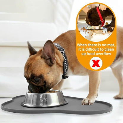Ptlom Silicone Pet Placemat for Dogs and Cats, Non-Slip Waterproof Dog Feeding - Image 3