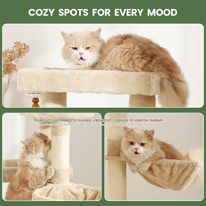 Cat Tree, 50.31-Inch Cat Tower for Indoor Cats, Cat House - Image 4