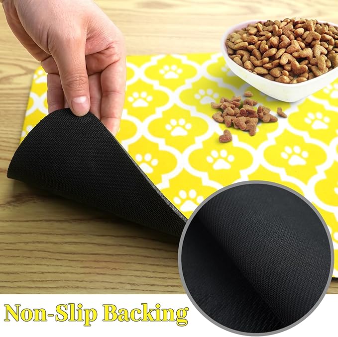 Dog Food Mat 12X20 Inch Pet Feeding Absorbent Mats - Image 5