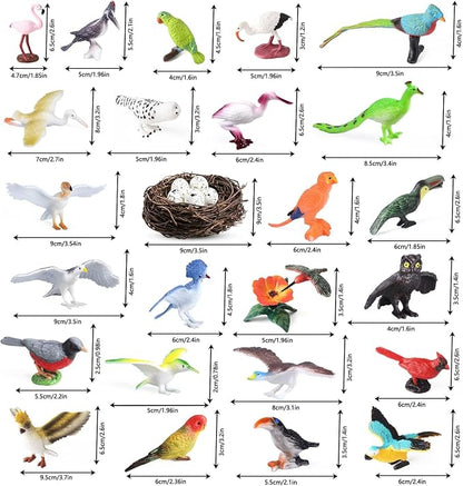 30Pcs Birds Animal Figures Playset, Hummingbird, Flamingo - Image 2