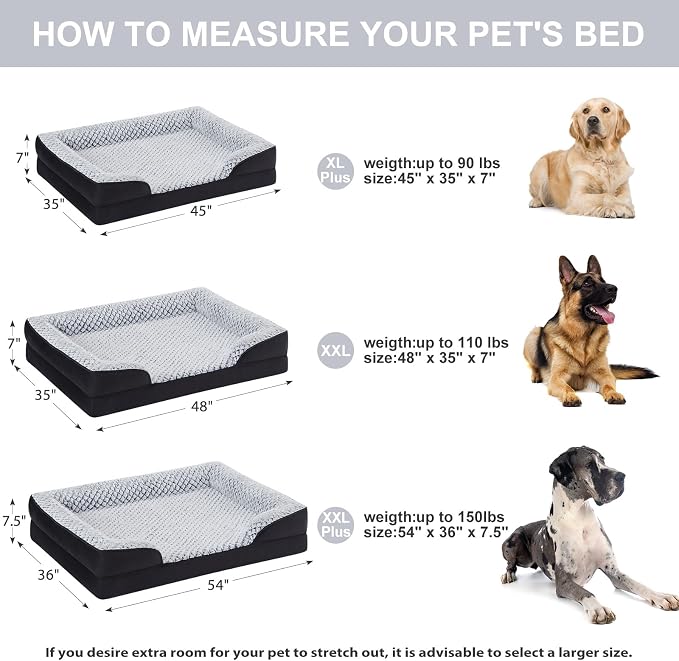 Orthopedic Dog Bed for Extra Large Dogs, Egg Crate Foam Bed for Extra Large Dogs - Image 4